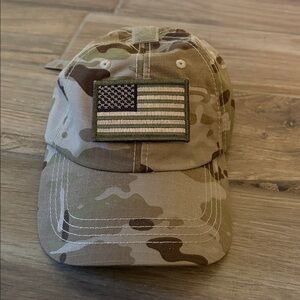 Camouflage American‎ Flag Hat Condor w/ Don’t tread on me patch in back